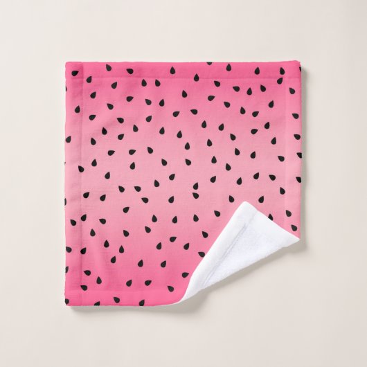 Pastèque Graines Noires Vibes d'Été Rose Juteux (Gant de toilette)