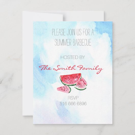 pastèque pastèque cuisine d'été Invitation (Dos)