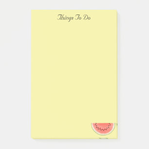 Pastèque personnalisée sur post-it jaune