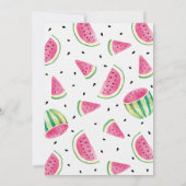 Pastèque rose Première Invitation d'anniversaire (Dos)