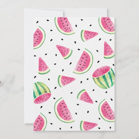 Pastèque rose Première Invitation d'anniversaire (Dos)