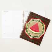 pastèque sur plaque d'olive avec tatreez palestini (Devant avec enveloppe)