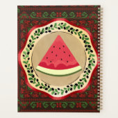 pastèque sur plaque d'olive avec tatreez palestini (Dos)