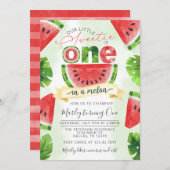 Pastèque tropicale 1er anniversaire Invitation (Devant / Derrière)