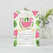 Pastèque tropicale 1er anniversaire Invitation (Debout devant)