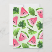 Pastèque tropicale 1er anniversaire Invitation (Dos)