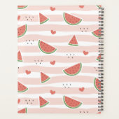 Pastèques Rouges, Coeurs, Bandes, Votre Nom (Dos)