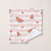 Pastèques rouges, Coeurs, Grandes Pâtes, Motif d'é (Gant de toilette)