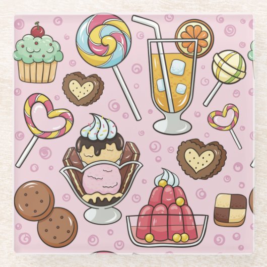 Pastes Glazen Onderzetter (Voorkant)