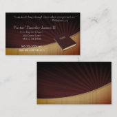 Pasteur de l'Eglise et Carte de visite de la Bible (Devant / Derrière)