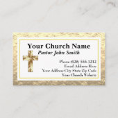 Pasteur De L'Église Or Et Cartes de visite Noirs (Devant)