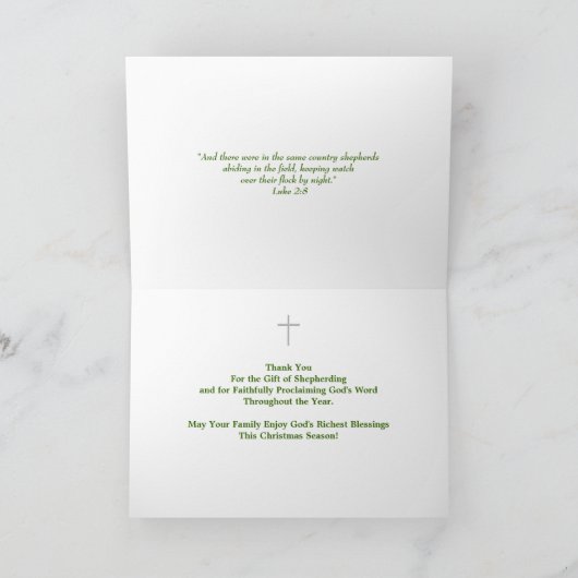 Pasteur et carte de Noël familiale (Intérieur)