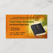 Pasteur ou diacre Bible Eglise Carte de visite (Devant)