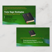 Pasteur ou diacre Bible Eglise Carte de visite (Devant / Derrière)