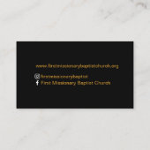 Pasteur ou diacre Bible Eglise Carte de visite (Dos)