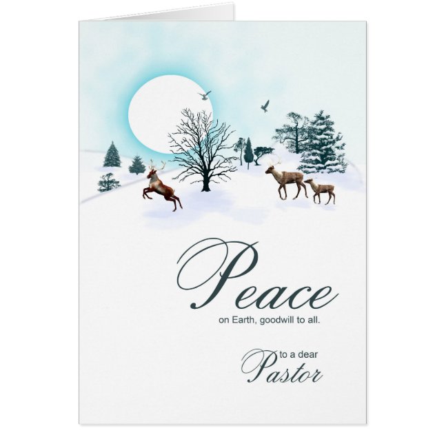 Pasteur, scène de Noël avec rennes (Devant)