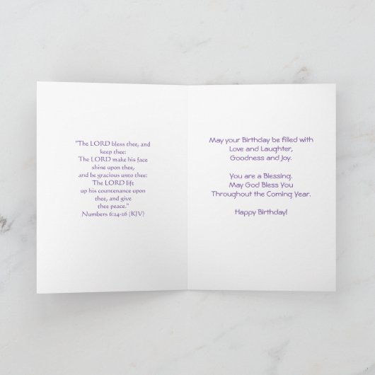 Pasteurs d'anniversaire Femme Carte chrétienne GH (Intérieur)
