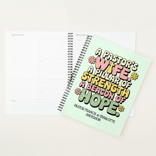 ✝️ Pasteur's Femme Planificateur Appréciation Idée (Devant avec enveloppe)