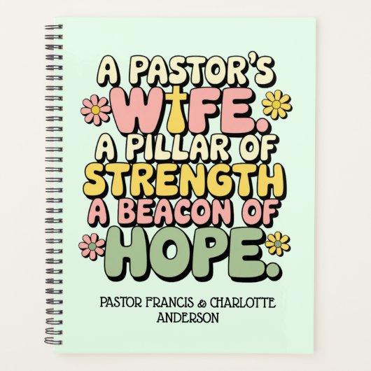 ✝️ Pasteur's Femme Planificateur Appréciation Idée (Devant)