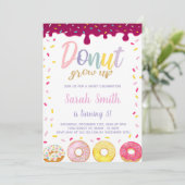 Pastil Color Donut Birthday Invitations Kaart (Staand voorkant)