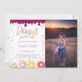 Pastil Color Donut Invitations d'anniversaire avec (Devant)