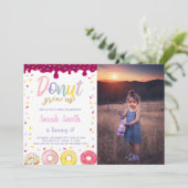 Pastil Color Donut Invitations d'anniversaire avec (Debout devant)
