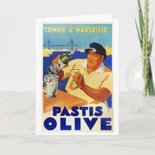 Pastis Olive - Frans Poster van wijn Kaart