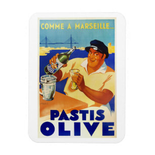 Pastis Olive -  Frans Poster van wijn Magneet
