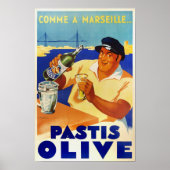 Pastis Olive -  Franse wijn Poster (Voorkant)