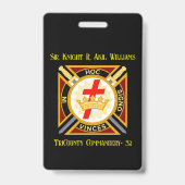 Pastmaster/ Ridder Tempeliers Badge (Back)