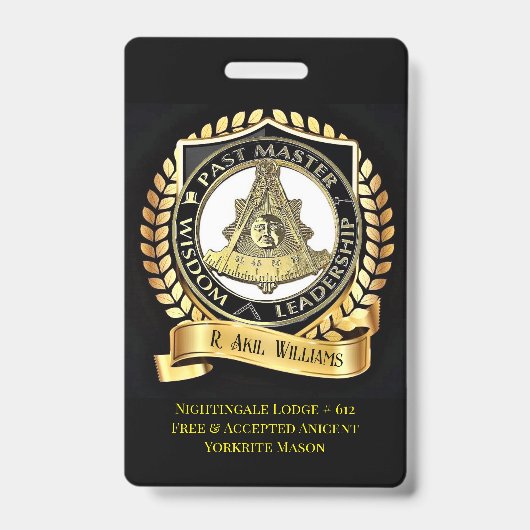 Pastmaster/ Ridder Tempeliers Badge (Front)