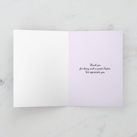 PASTOR APPRECIATION Servant Heart | Dank u wel Kaart (Binnen)