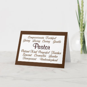 Pastor Attributen Blank Note Card Kaart