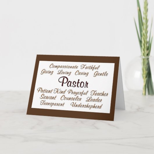 Pastor Attributen Blank Note Card Kaart (Voorkant)