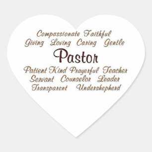Pastor Attributen Hart Sticker