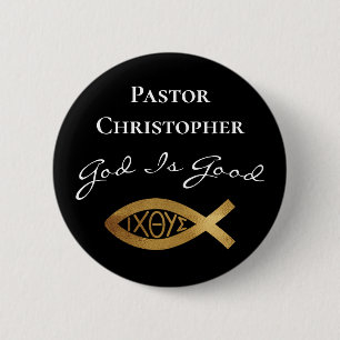 Pastor Christelijke Church God is goed ministerie Ronde Button 5,7 Cm