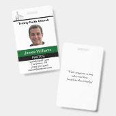 Pastor Custom ID Badge (Avant & arrière)