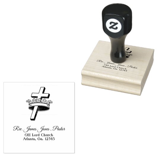 Pastor gepersonaliseerd 	rubberstempel (Gestempeld)