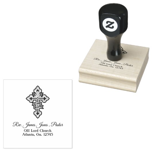 Pastor gepersonaliseerd 	rubberstempel (Gestempeld)