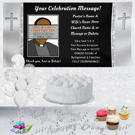 Pastor Jubileum banner ideeën, kerkbanner