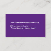 Pastor of Deacon Photo Church Visitekaartje (Achterkant)