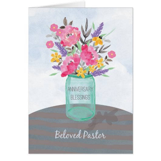 Pastor Wedding Anniversary Blessings Jar Vase (Devant)