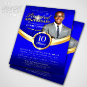 Pastoraal Jubileum Blue & Gold Church Event Flyer