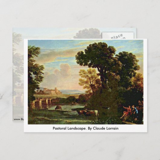 Pastoraal landschap. Door Claude Lorrain Briefkaart (Voorkant / Achterkant)