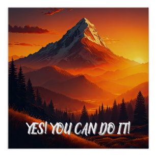 Pastoraal Sunset Mountain-landschap Perfect Poster