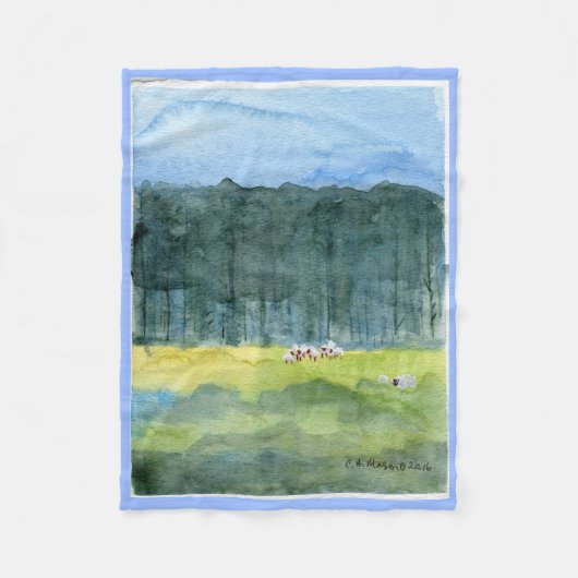 Pastoral Landscape Fleece Throw (Voorkant)