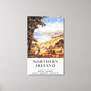 Pastoral Scene Man en Dog British Railways Canvas Afdruk