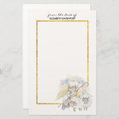 Pastoral Shepherd Angel met lammeren Briefpapier (Voorkant / Achterkant)