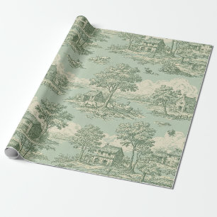 Pastorale saliegroene toile platteland boerderij s cadeaupapier