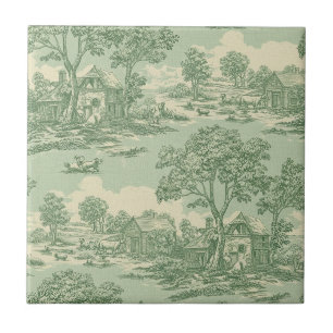 Pastorale Saliegroene Toile Platteland Boerderij S Tegeltje